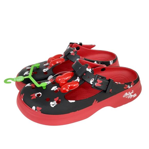 Crocs Disney Minnie Mouse Mary Janes Red Womens 10 Platform Slip On Chunky NWT - Picture 2 of 9